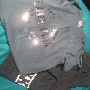 Sweat pants and short sleeve shirt